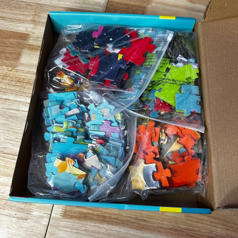 Chuckle & Roar 4 Pack Puzzles Kids Ages 3-6+ Space Safari World Map Ocean 268pc